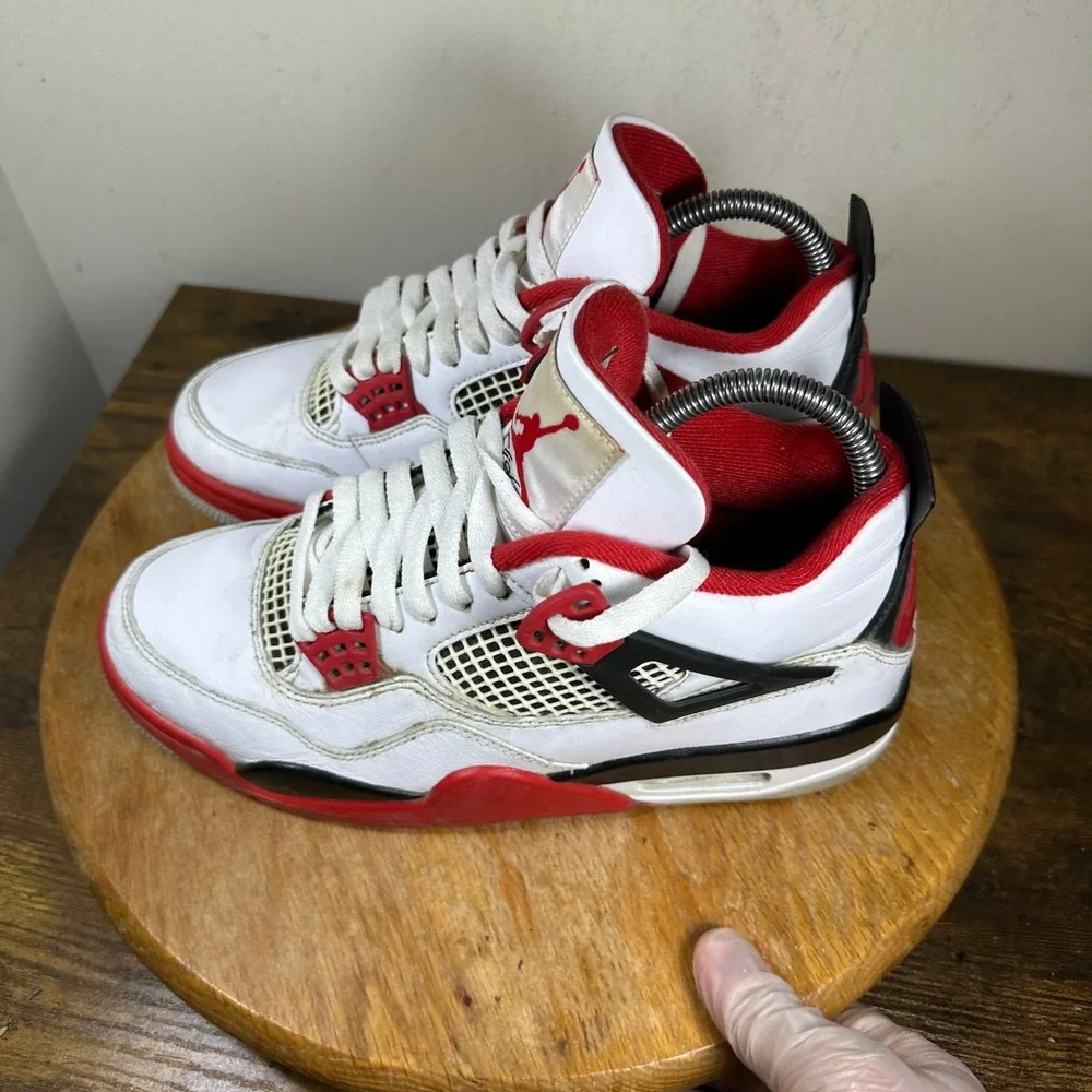 Jordan 4 Retro Fire Red 2020 Mens Size 7.5 White Black Red DC7770-160